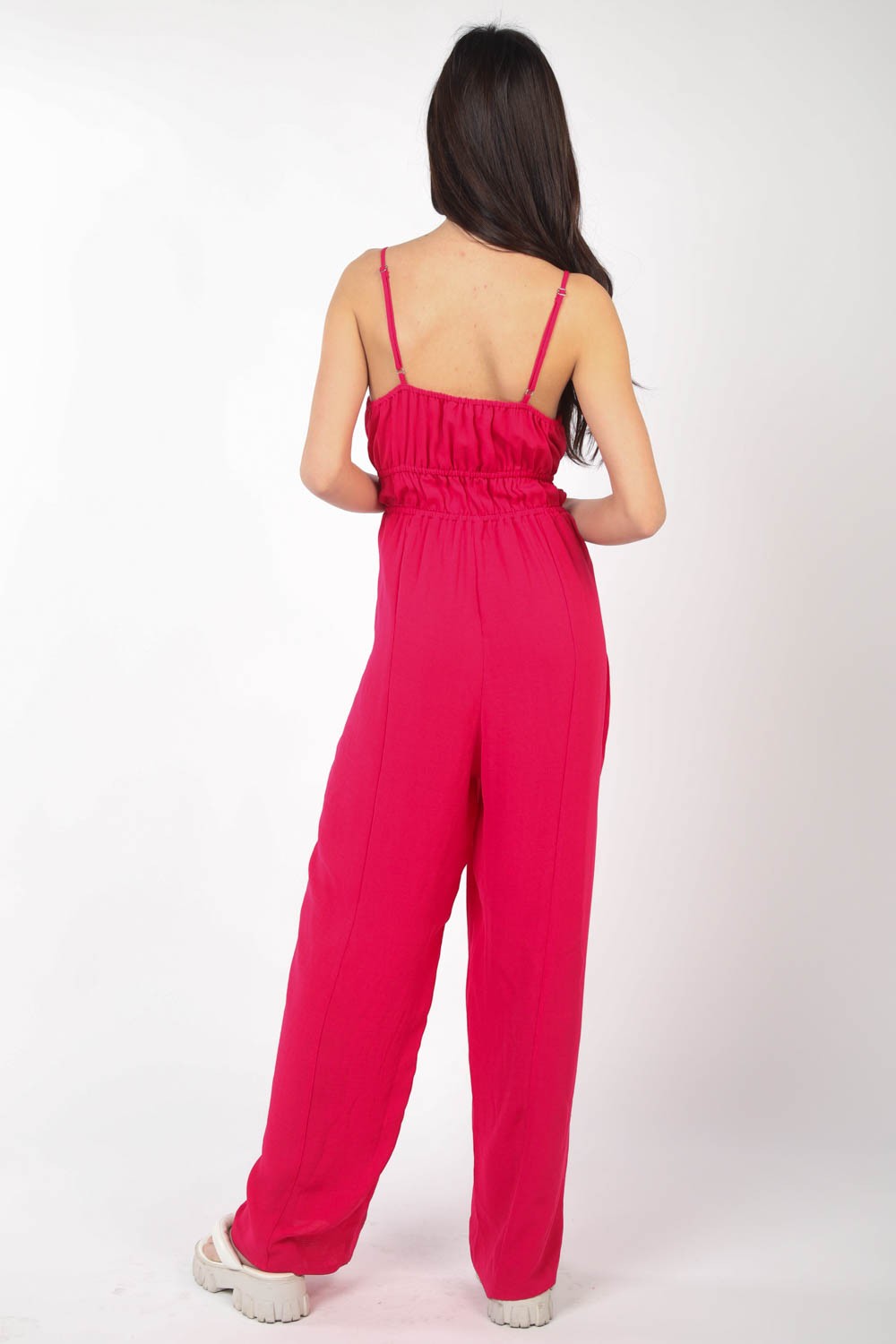 VERY J Pintuck Detail Woven Sleeveless Jumpsuit - AllIn Computer