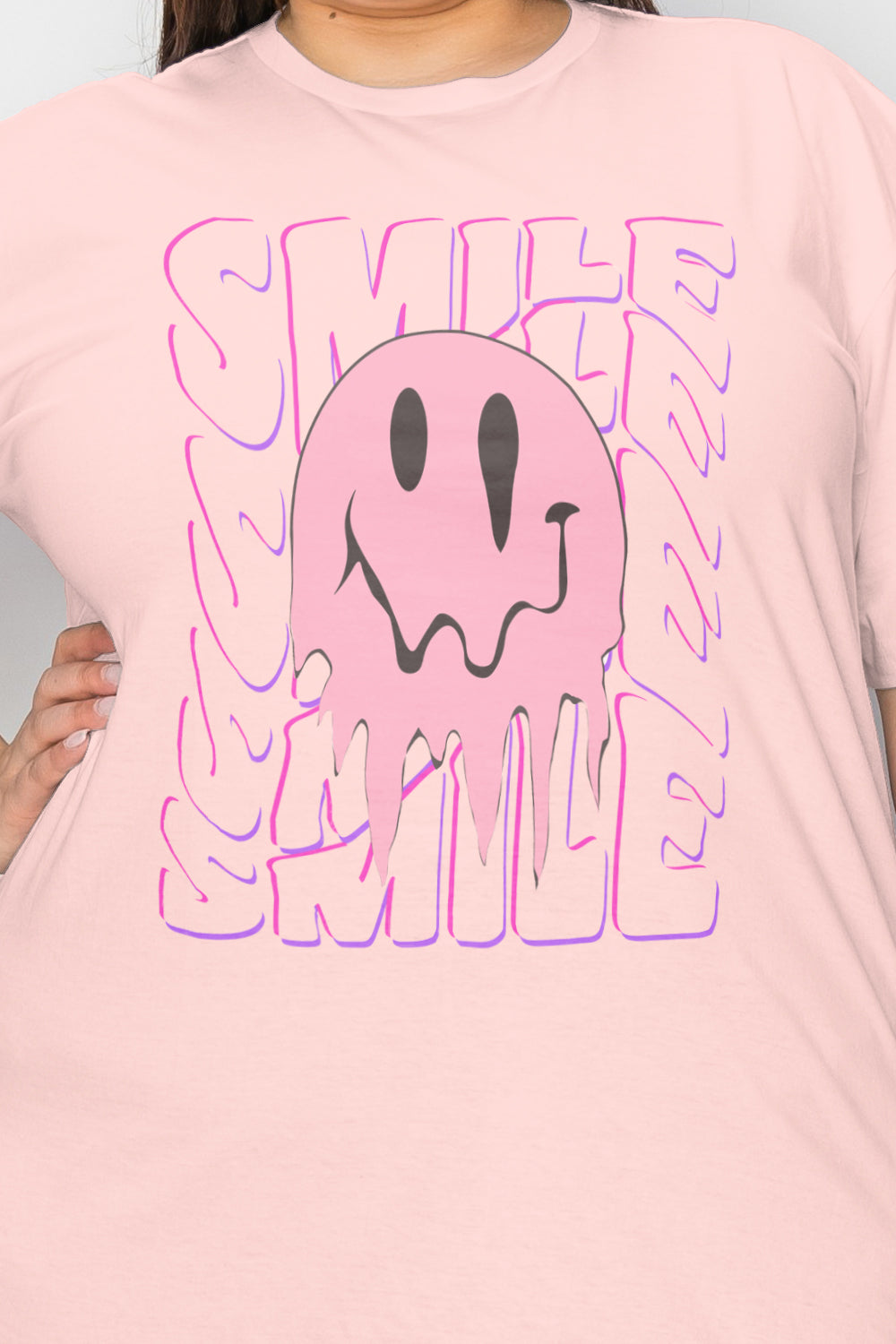 Simply Love Full Size Smile-Face Graphic T-Shirt - AllIn Computer