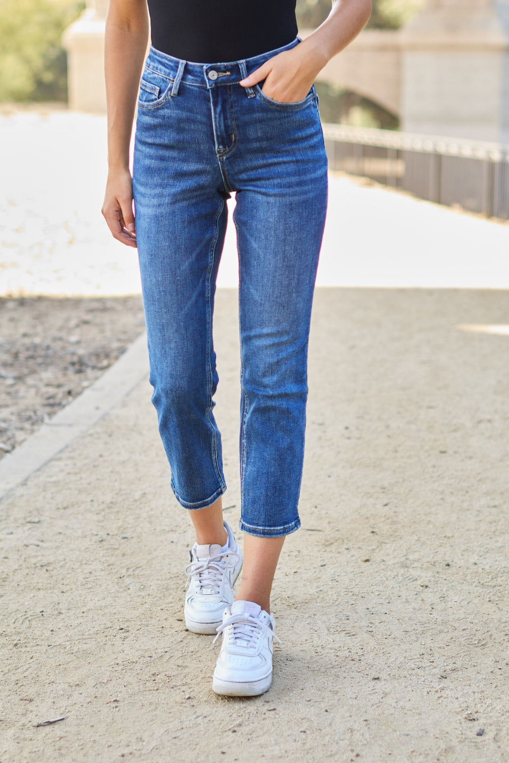 BAYEAS Full Size High Waist Straight Jeans - AllIn Computer