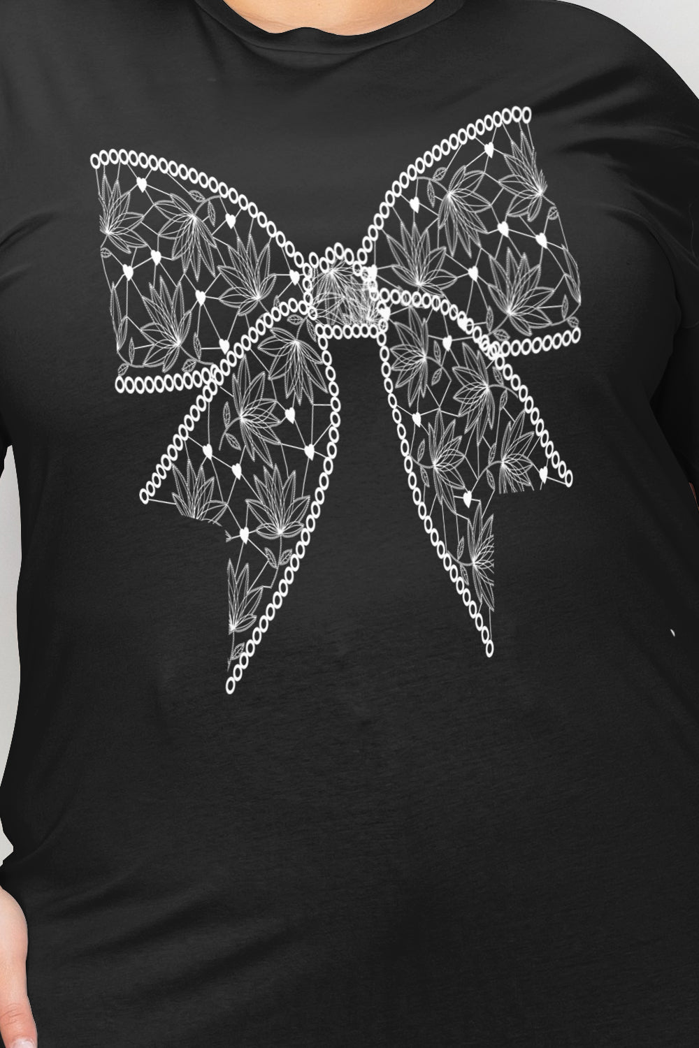 Simply Love Full Size Bow Tie Graphic T-Shirt - AllIn Computer