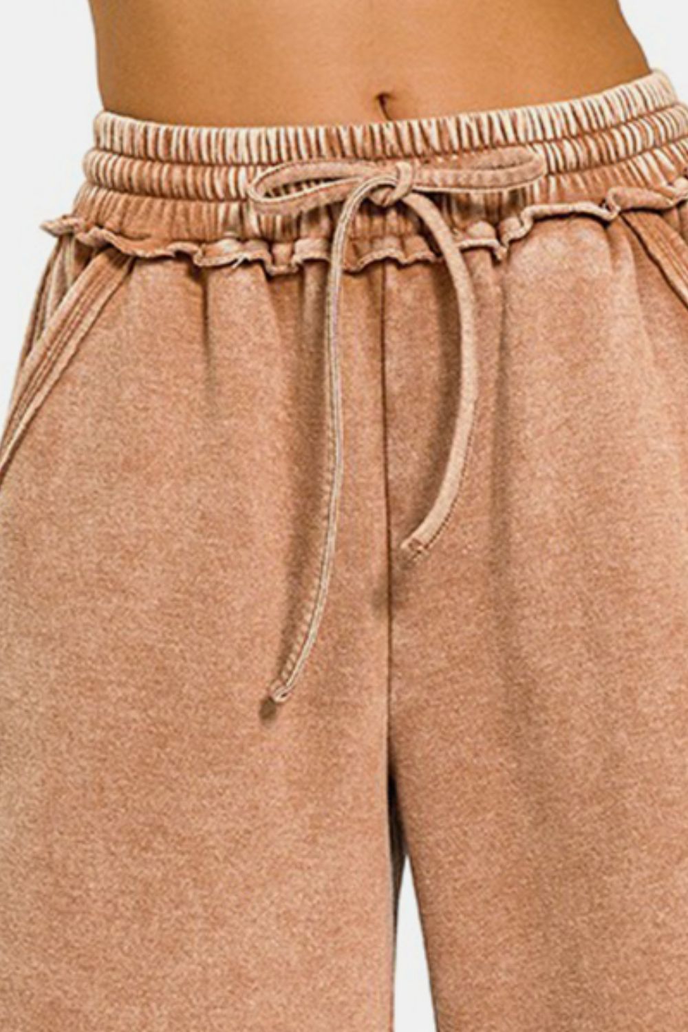 Zenana Acid Wash Fleece Wide Leg Pants - AllIn Computer