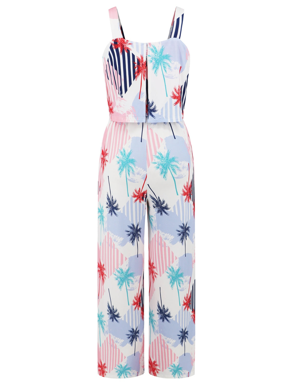 Printed Wide Strap Top and Pants Set - AllIn Computer
