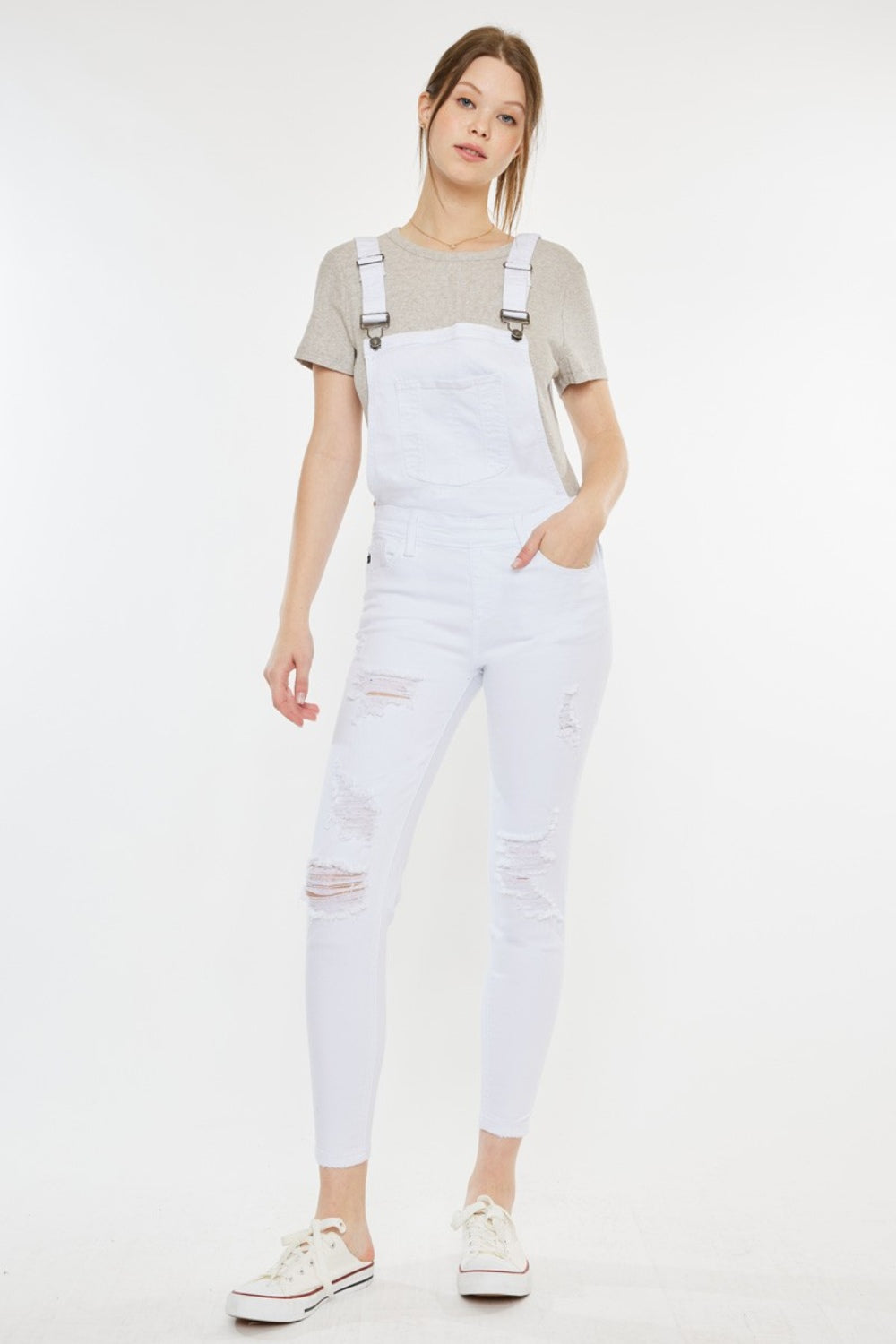 Kancan Distressed Skinny Denim Overalls - AllIn Computer