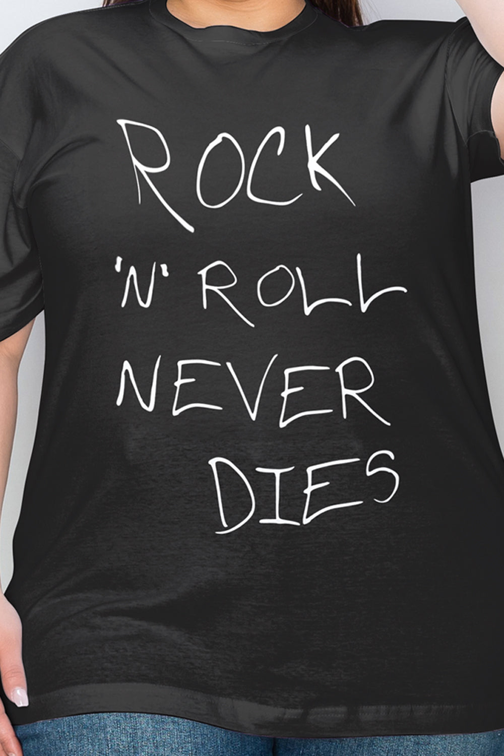 Simply Love Full Size ROCK N ROLL NEVER DIES Graphic T-Shirt - AllIn Computer