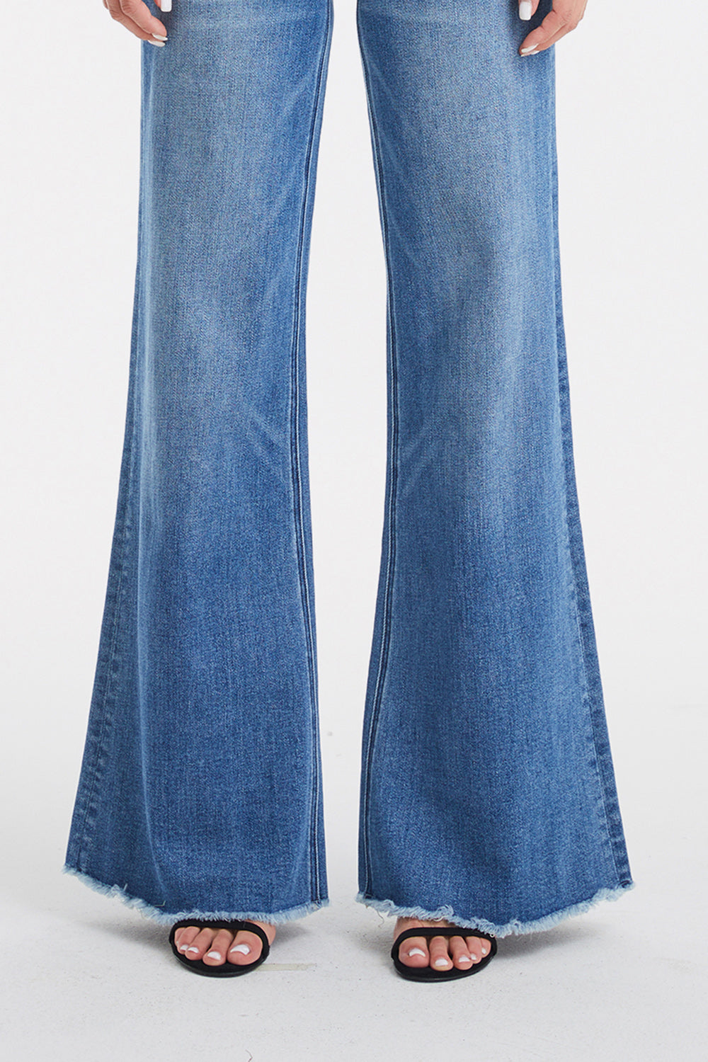 BAYEAS Full Size High Waist Button-Fly Raw Hem Wide Leg Jeans - AllIn Computer