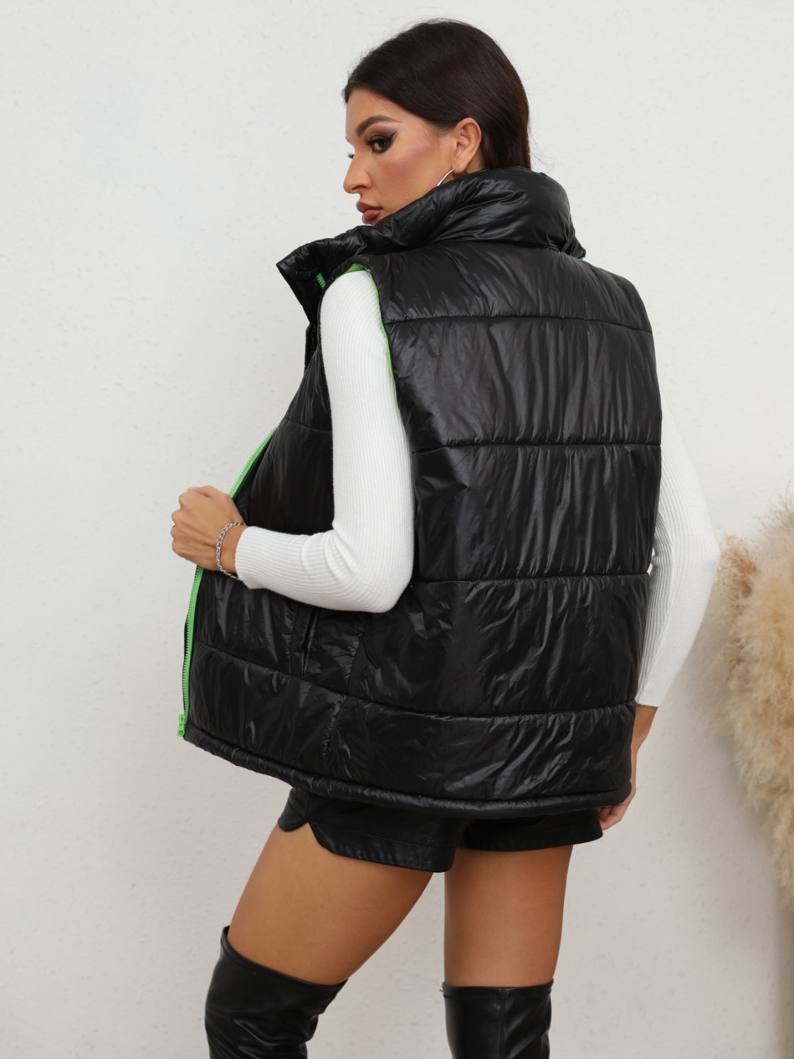 Zip-Up Collared Vest - AllIn Computer