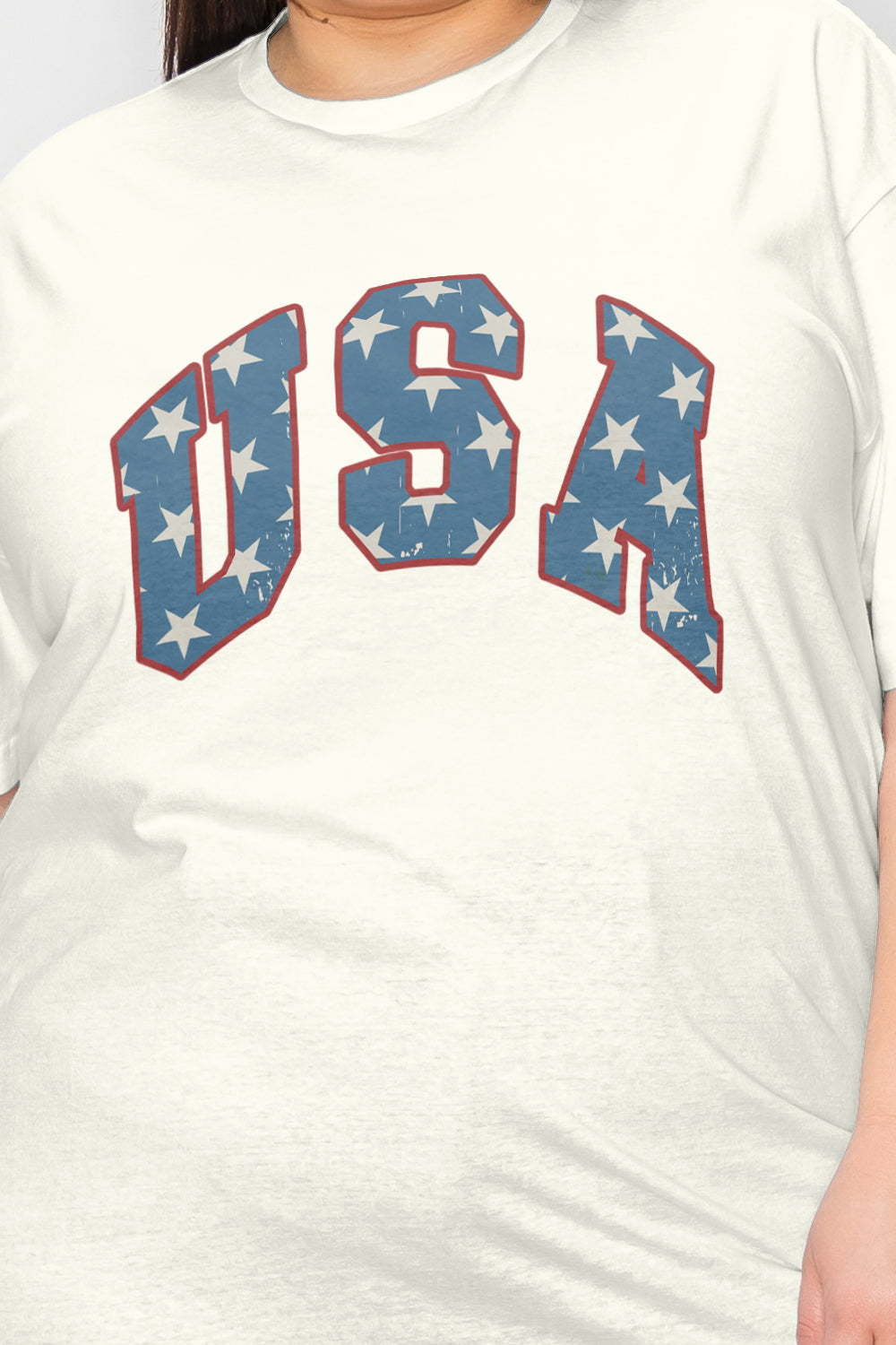 Simply Love Full Size USA Letter Graphic Short Sleeve T-Shirt - AllIn Computer