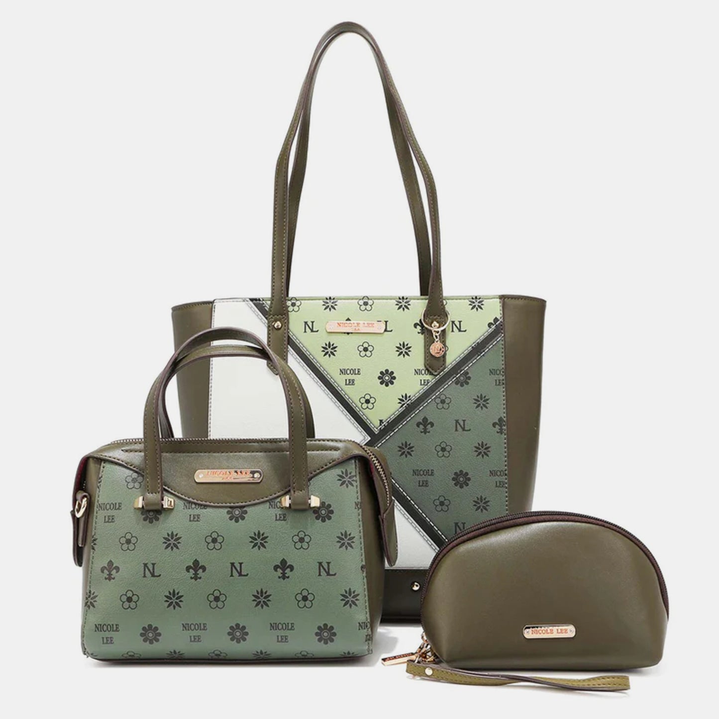 Nicole Lee USA 3-Piece Color Block Handbag Set - AllIn Computer