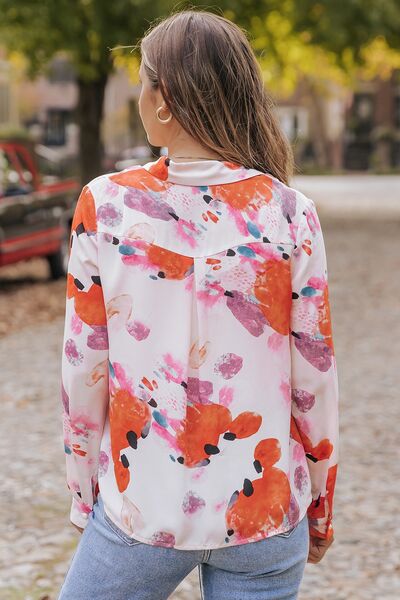 Abstract Print Button Up Collared Neck Shirt - AllIn Computer
