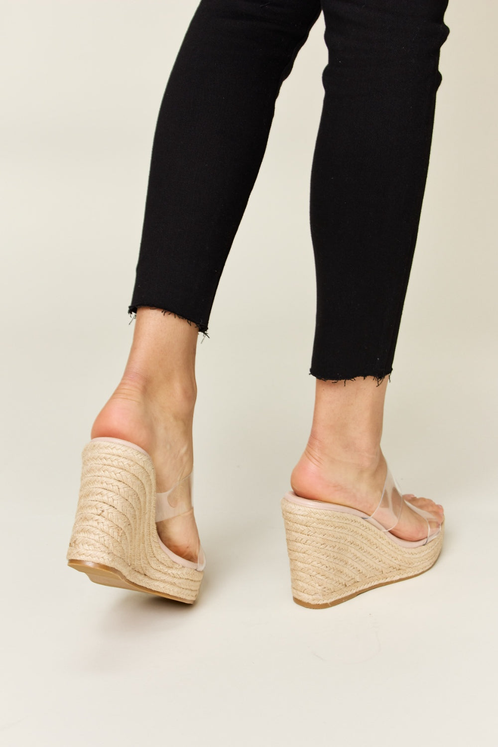 Forever Link Clear Strap Espadrille Platform Wedge Sandals - AllIn Computer