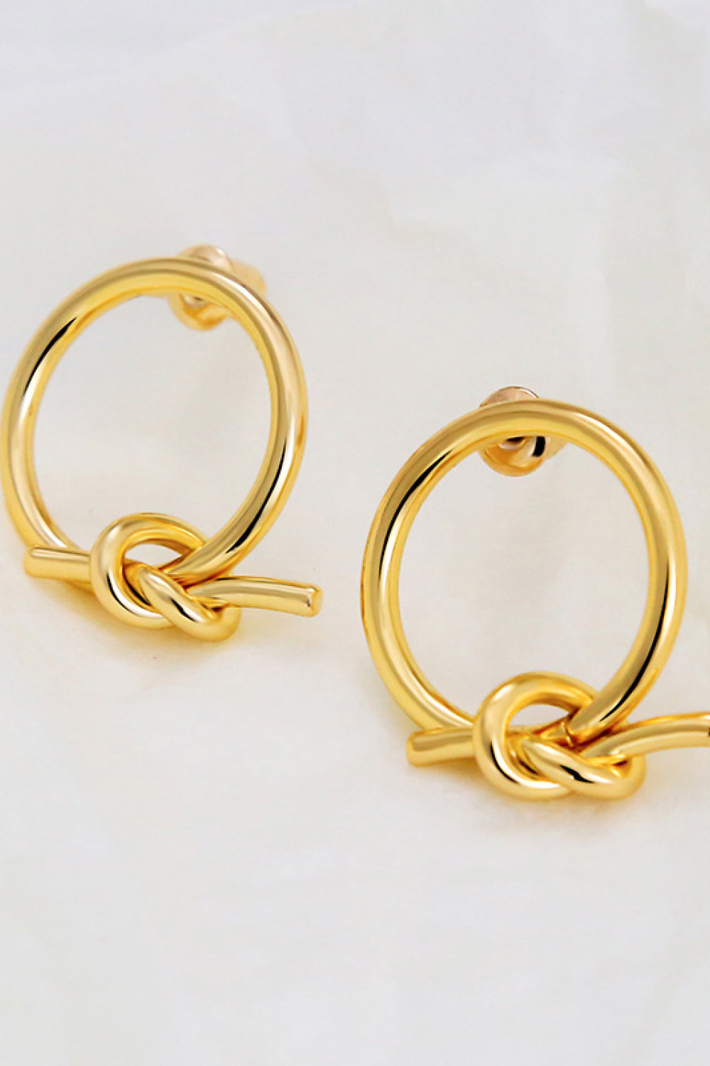 18K Gold-Plated Tied Hoop Earrings - AllIn Computer