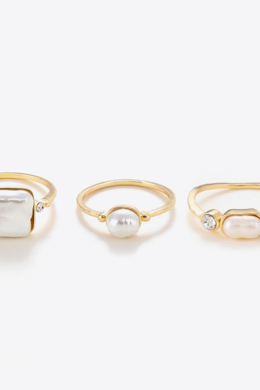 Pearl 18K Gold-Plated Ring Set - AllIn Computer
