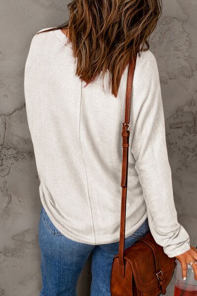 Double Take Full Size Round Neck Long Sleeve T-Shirt - AllIn Computer