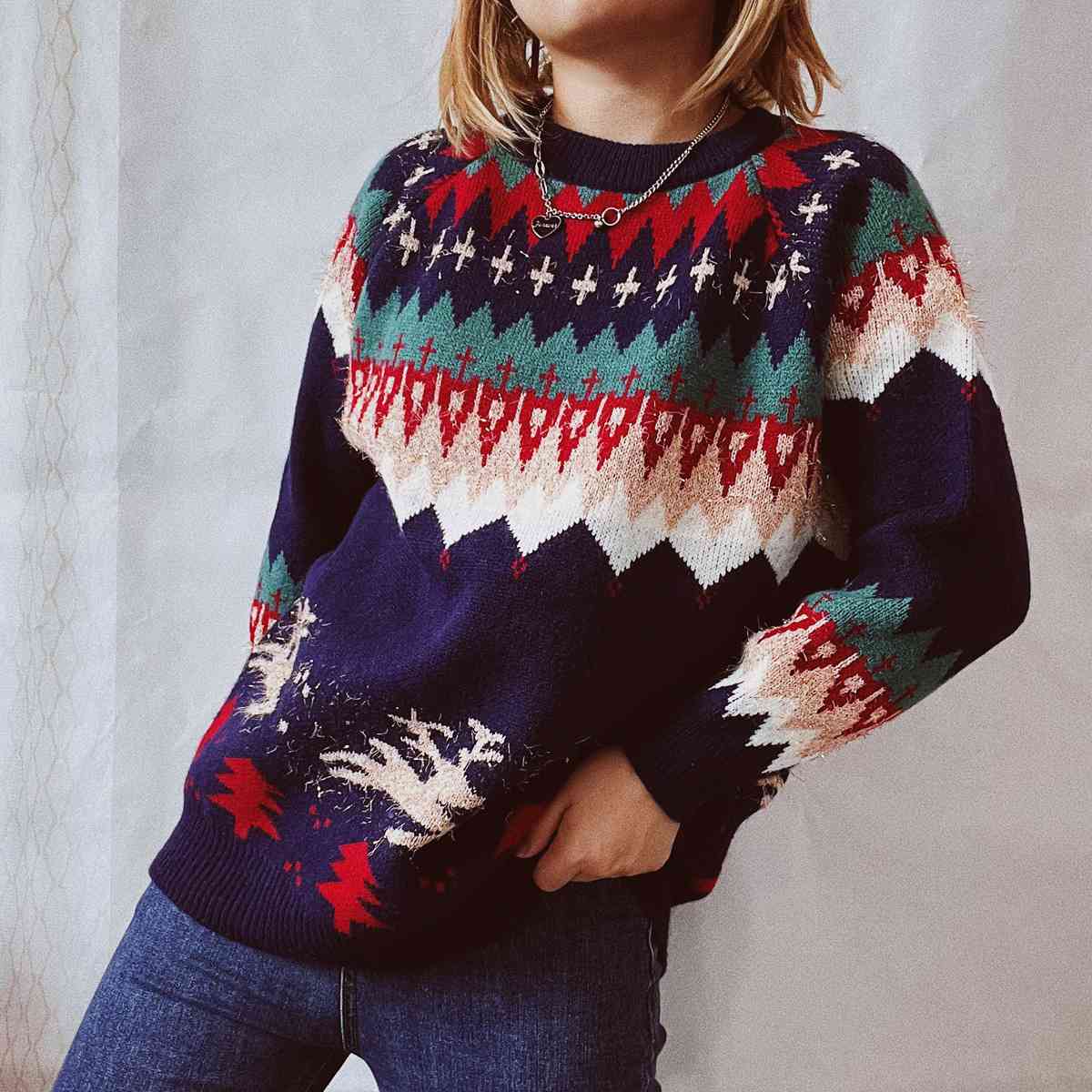 Christmas Element Long Sleeve Sweater - AllIn Computer