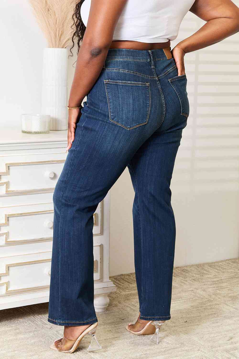 Judy Blue Full Size Elastic Waistband Slim Bootcut Jeans - AllIn Computer