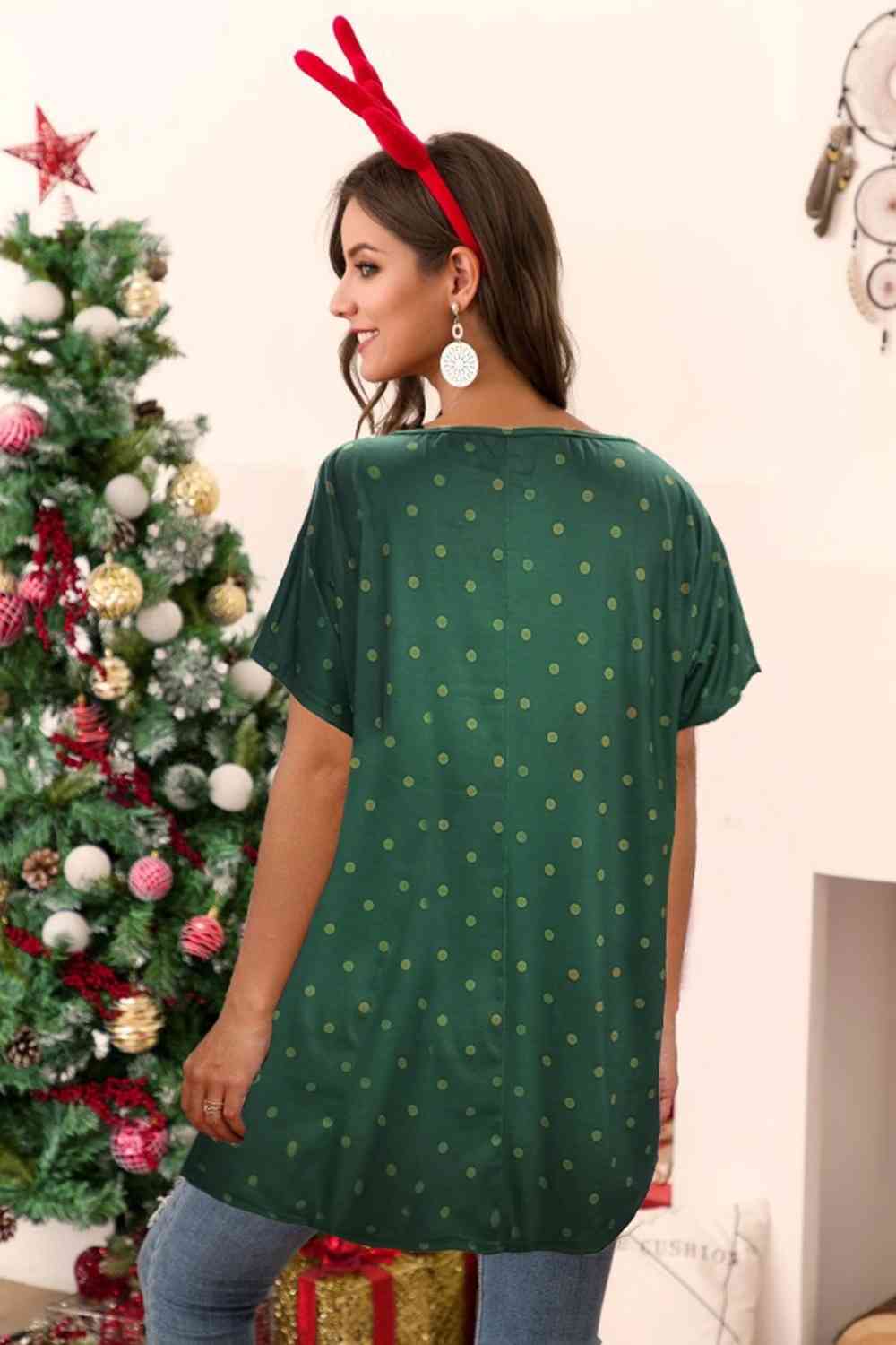 Christmas Round Neck Short Sleeve T-Shirt - AllIn Computer