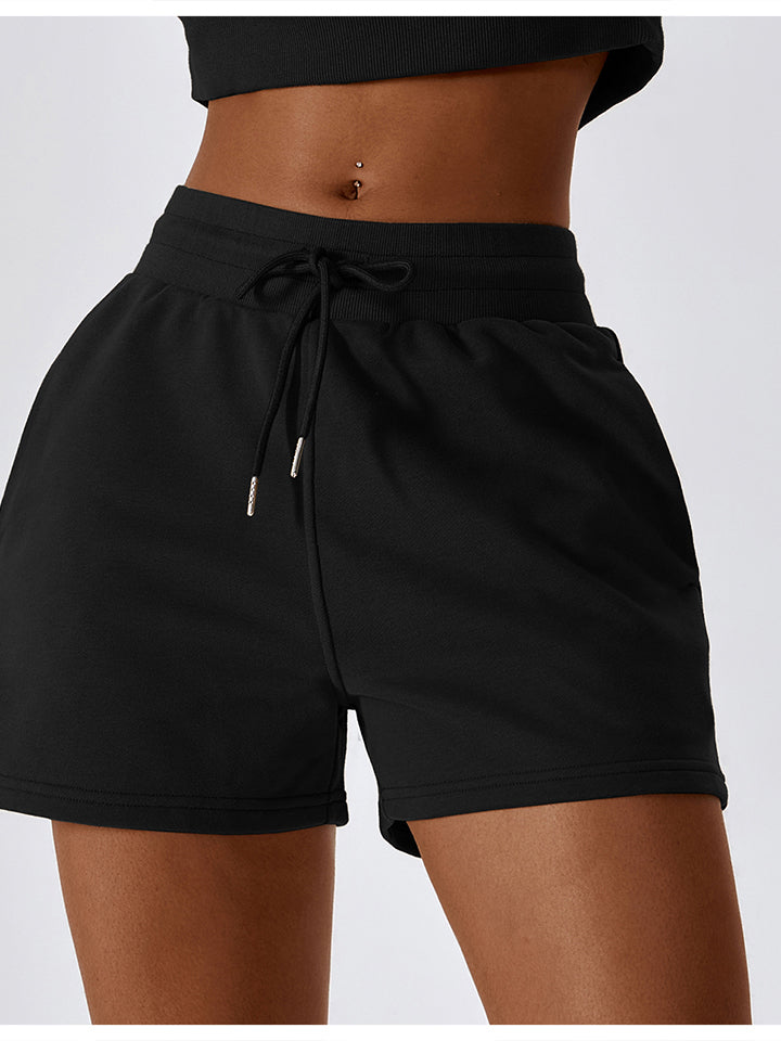 Drawstring Smocked Waist Sports Shorts - AllIn Computer