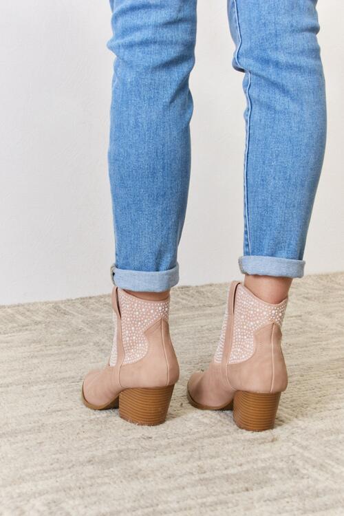 East Lion Corp Rhinestone Ankle Cowgirl Booties - AllIn Computer