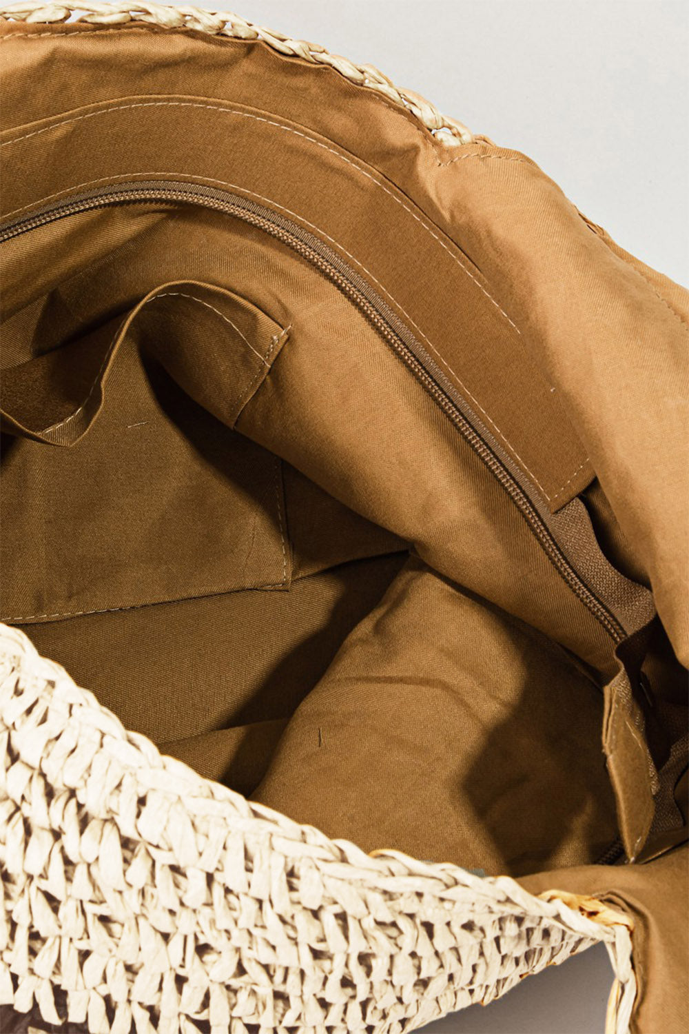 Fame Striped Straw Braided Tote Bag - AllIn Computer