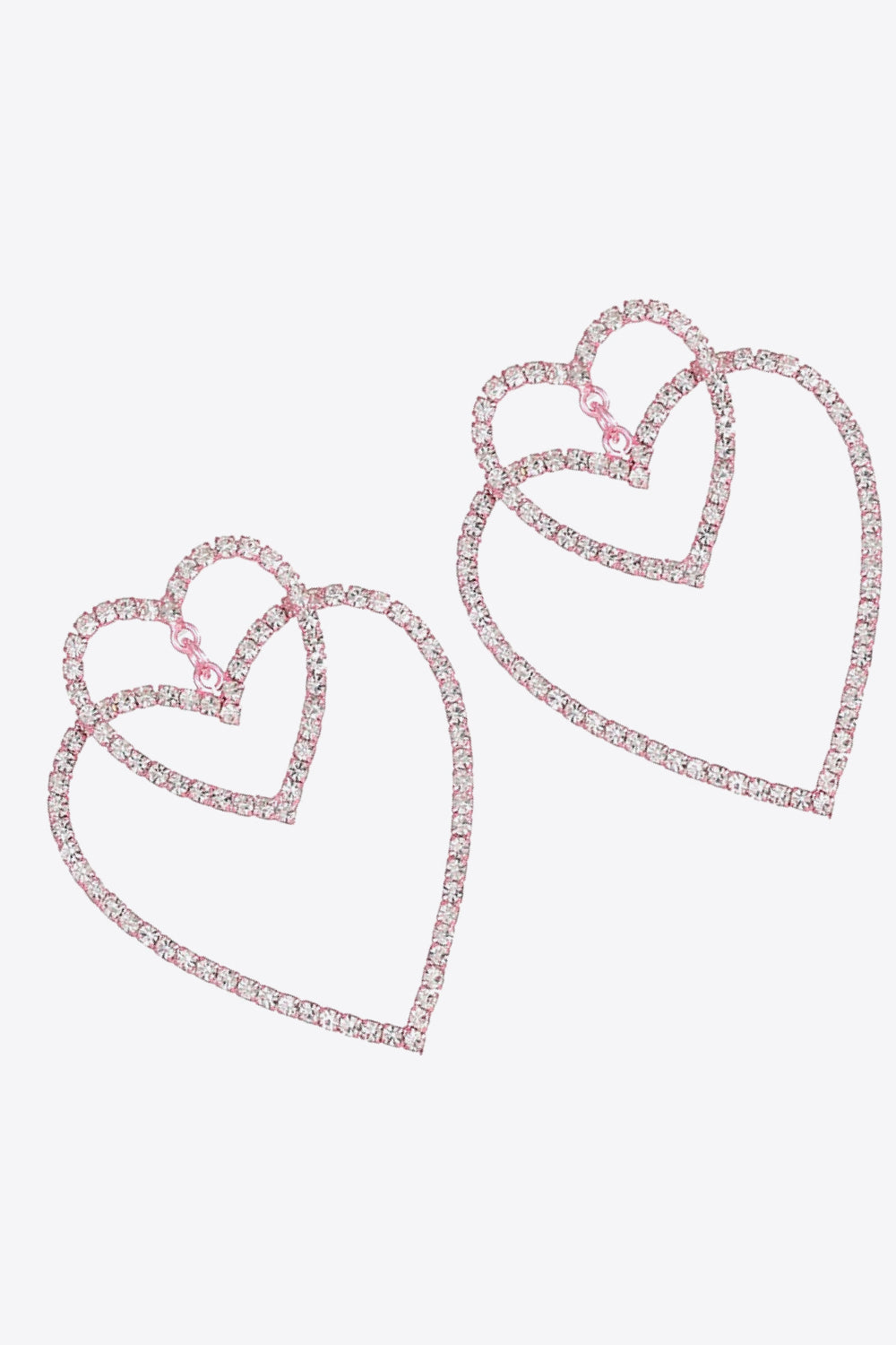 Glass Stone Decor Heart Copper Earrings - AllIn Computer