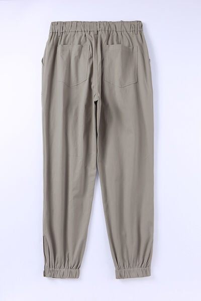 Drawstring Side Zip Joggers - AllIn Computer