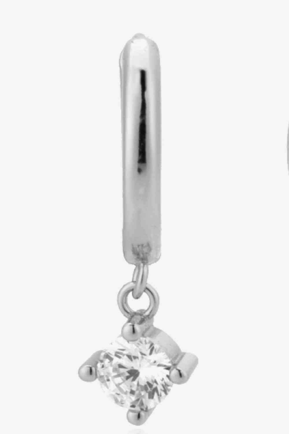 Inlaid Zircon Huggie Drop Earrings - AllIn Computer