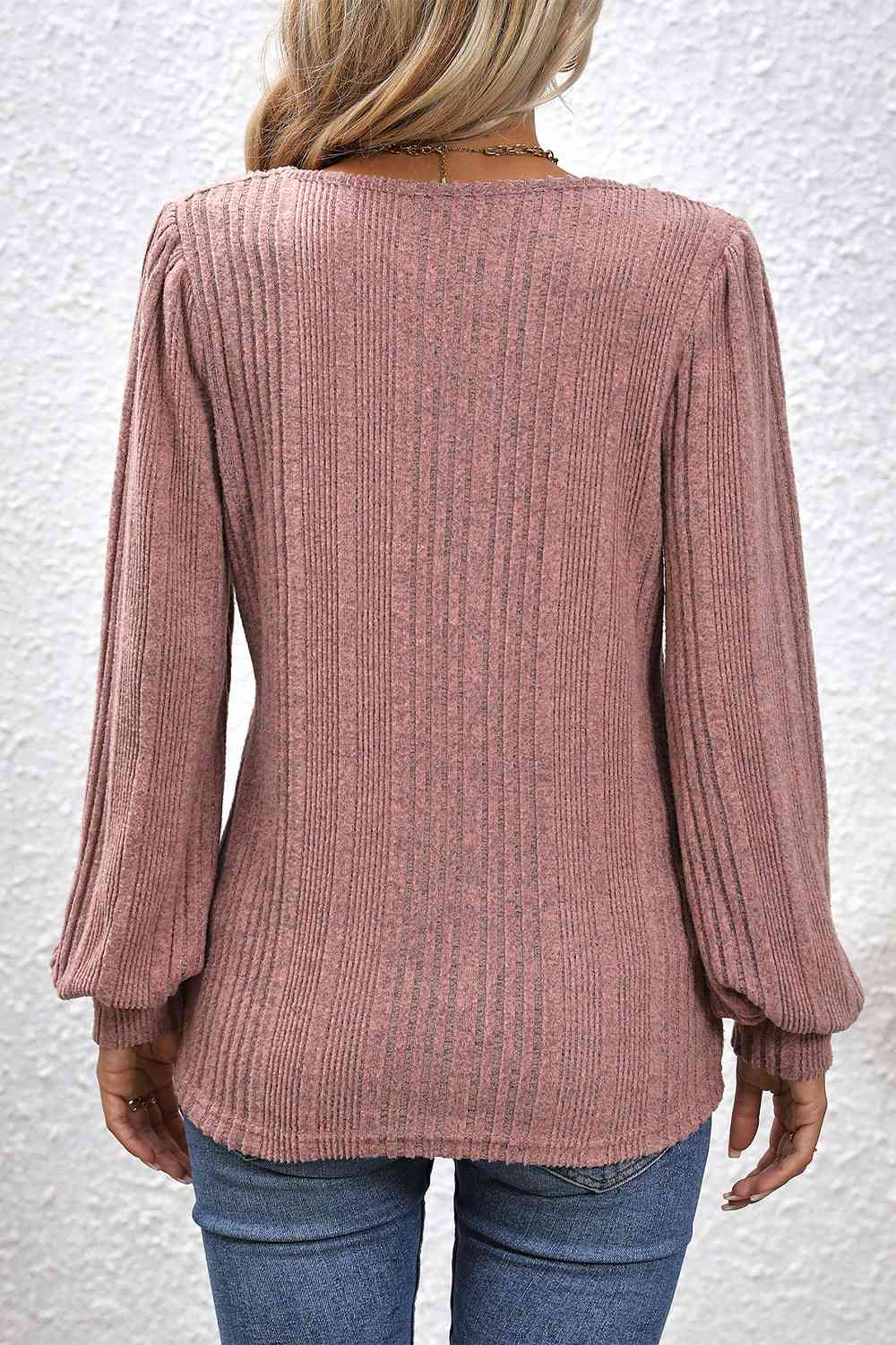 Square Neck Puff Sleeve Blouse - AllIn Computer