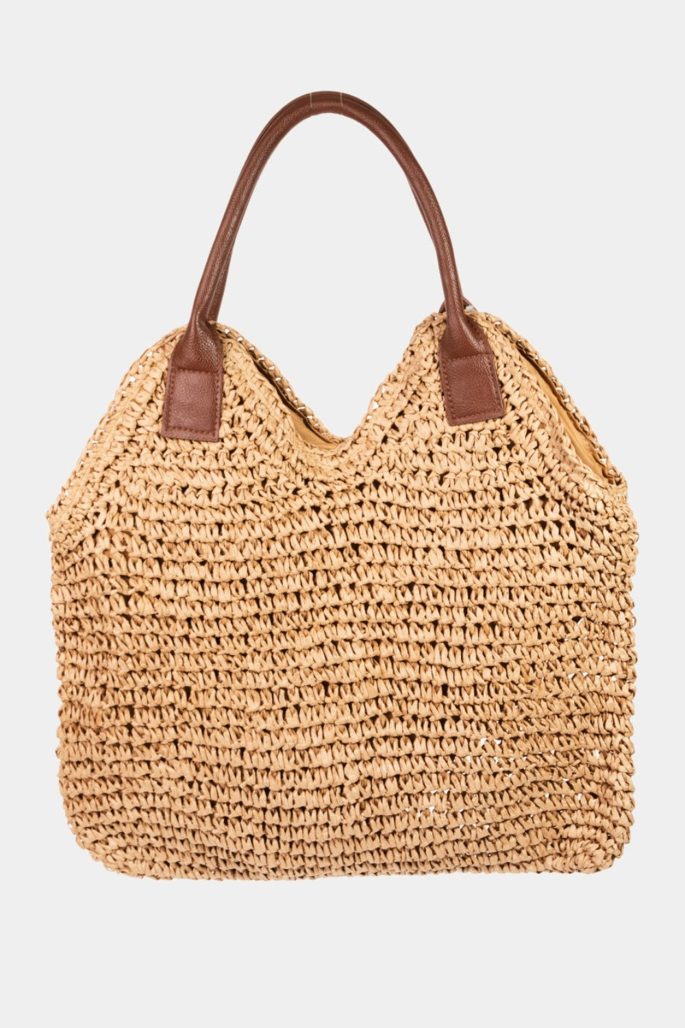 Fame Straw Braided Faux Leather Strap Shoulder Bag - AllIn Computer