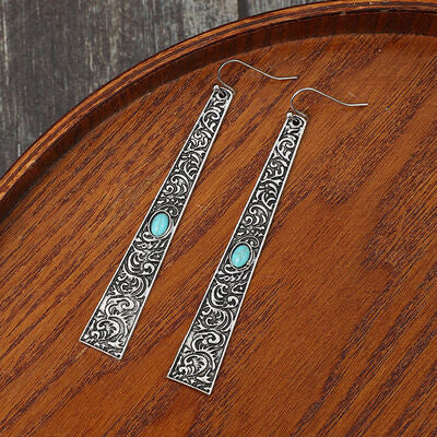 Artificial Turquoise Bar Earrings - AllIn Computer