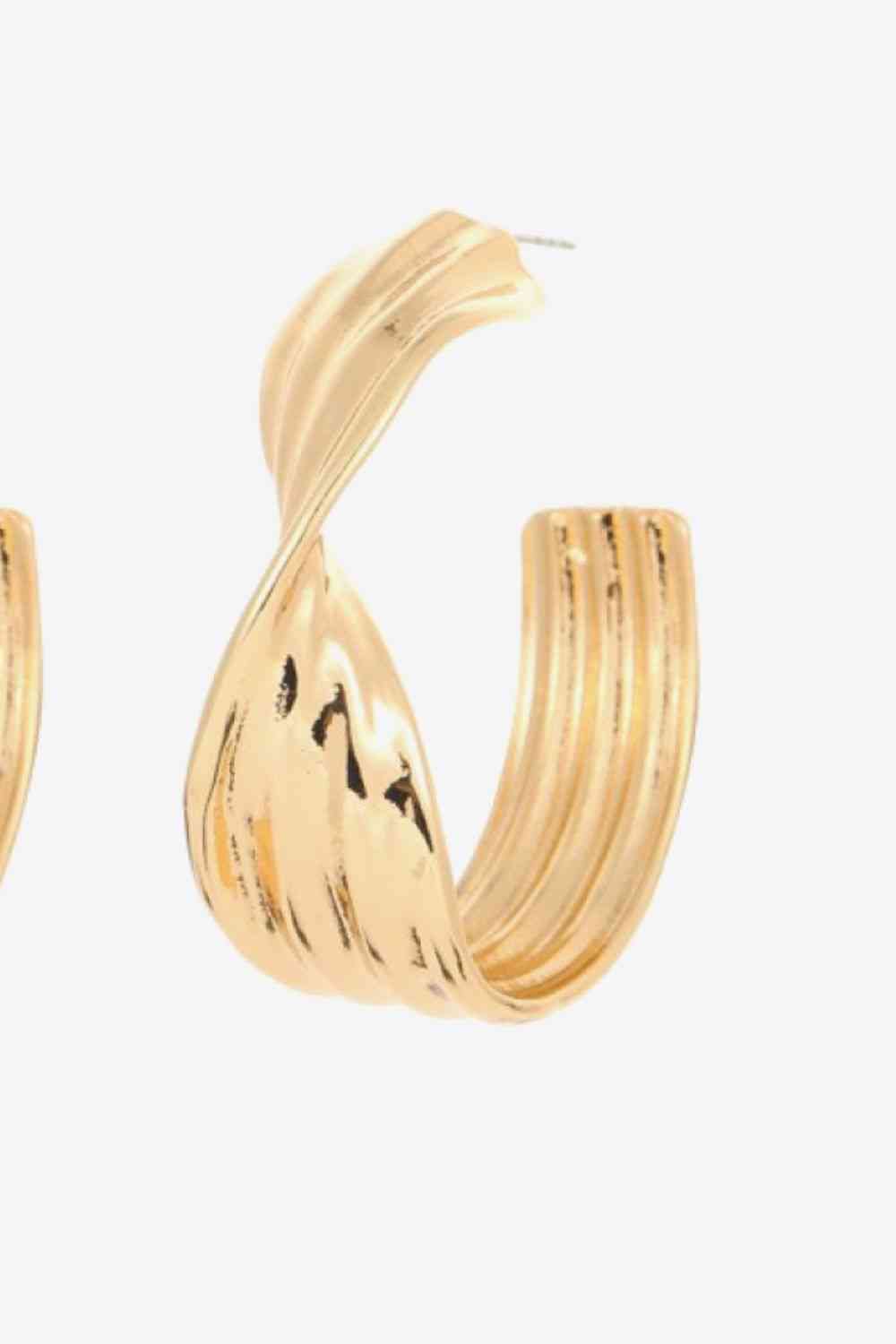Twisted C-Hoop Alloy Earrings - AllIn Computer