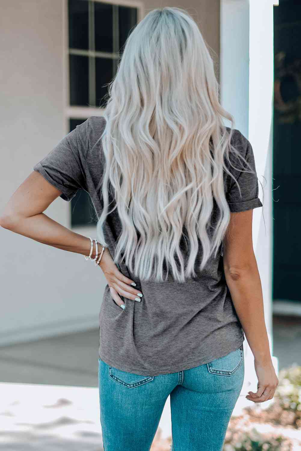 Slogan Graphic Round Neck T-Shirt - AllIn Computer