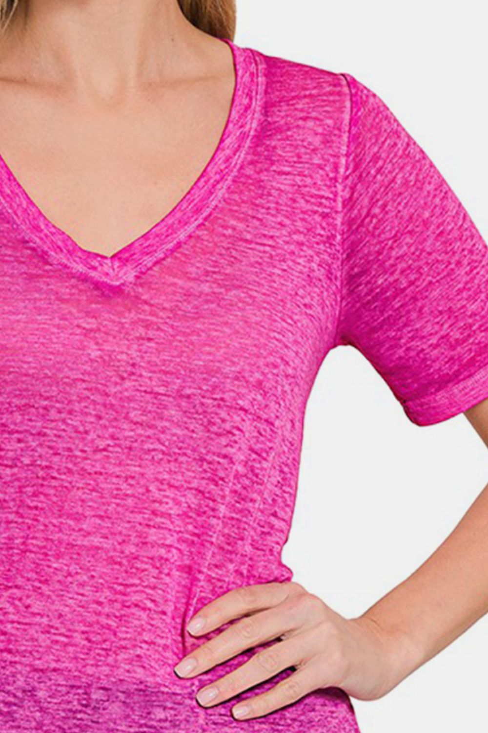 Zenana V-Neck Short Sleeve T-Shirt - AllIn Computer