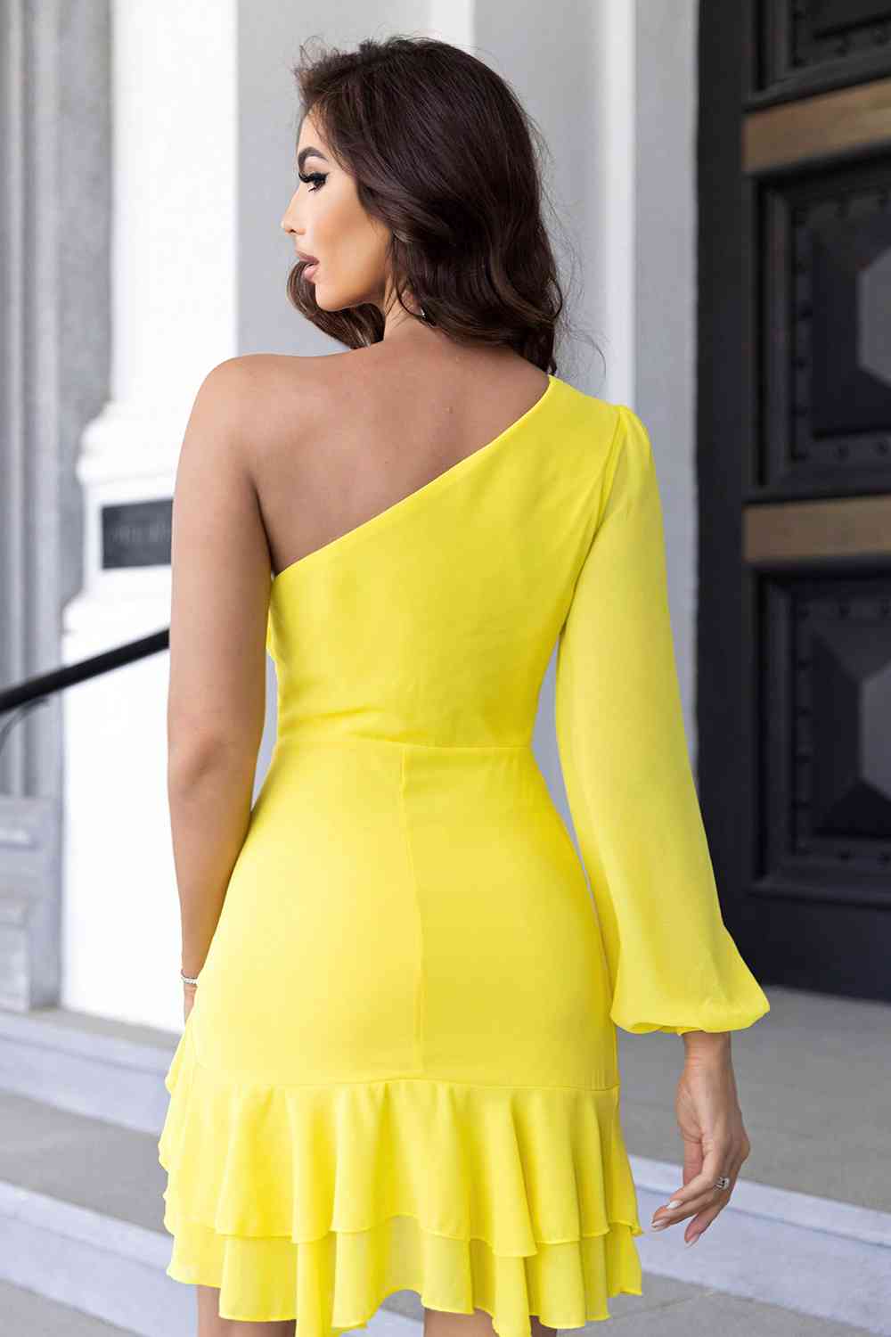 Cutout One-Shoulder Tied Dress - AllIn Computer