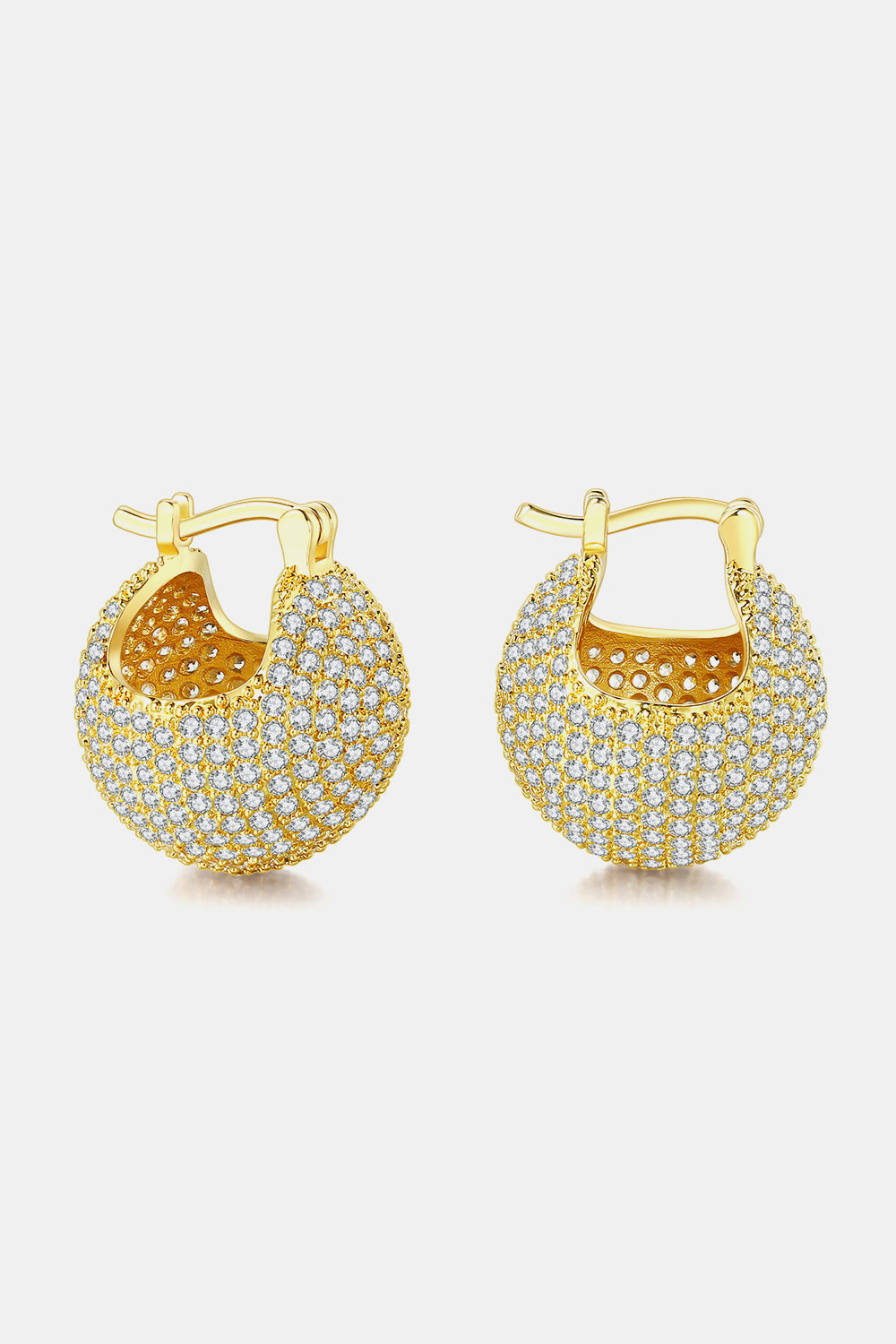 Inlaid Cubic Zirconia Brass Earrings - AllIn Computer