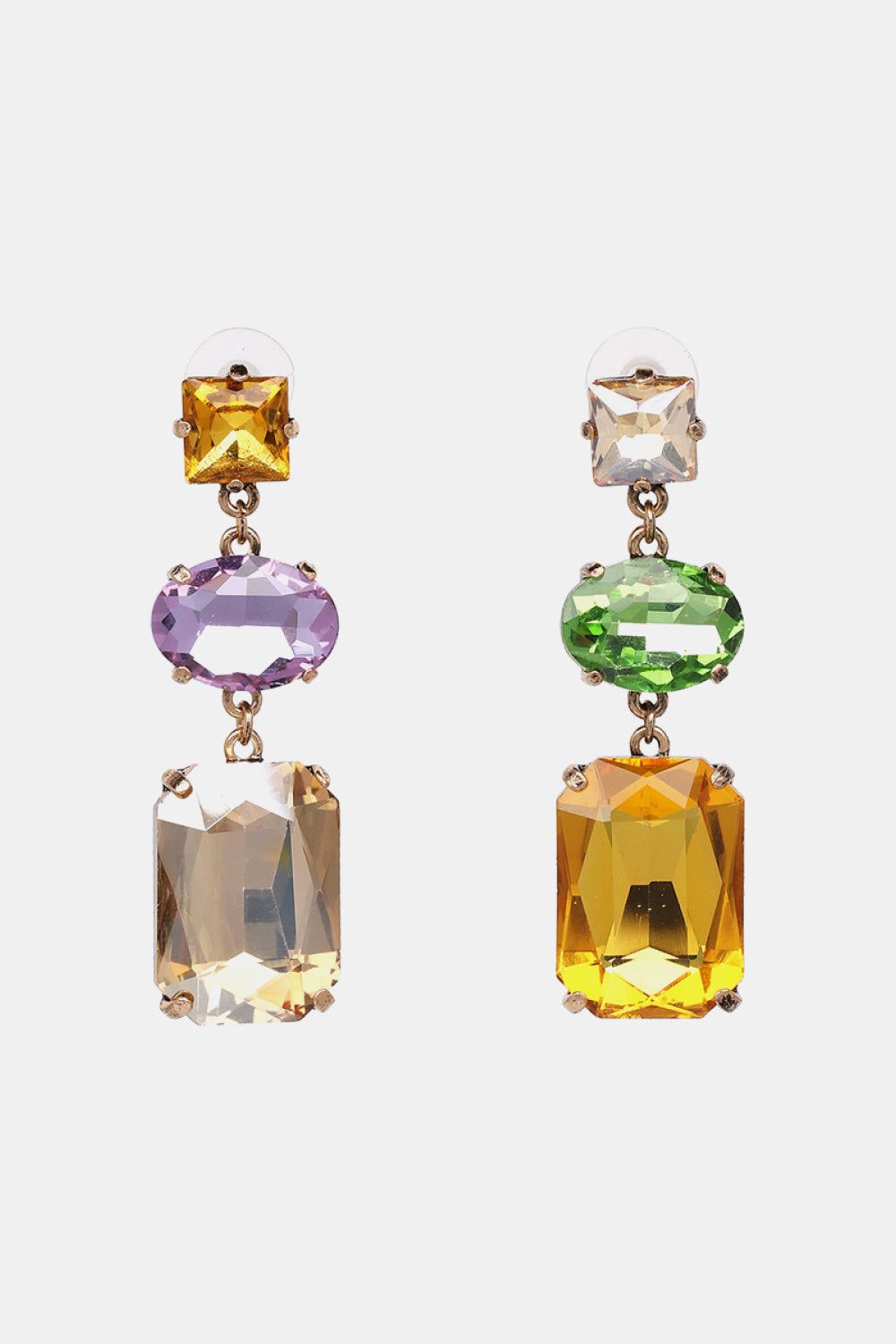 Geometrical Shape Glass Dangle Earrings - AllIn Computer