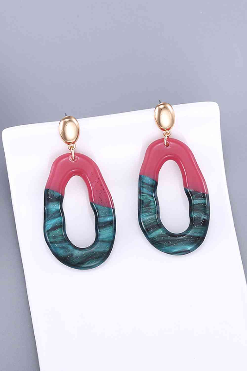 Contrast Geometric Drop Earrings - AllIn Computer