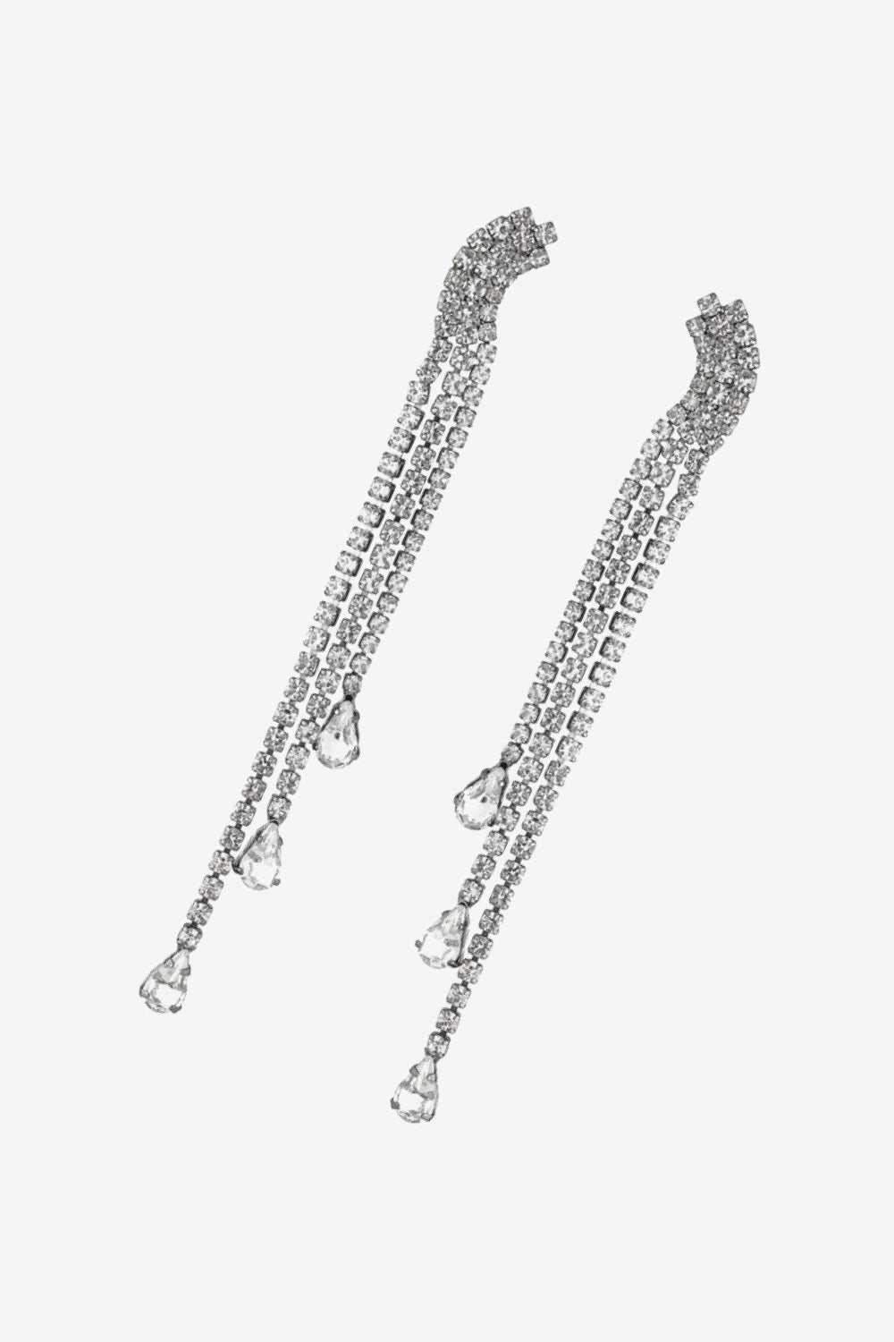 Glass Stone Fringe Dangle Earrings - AllIn Computer