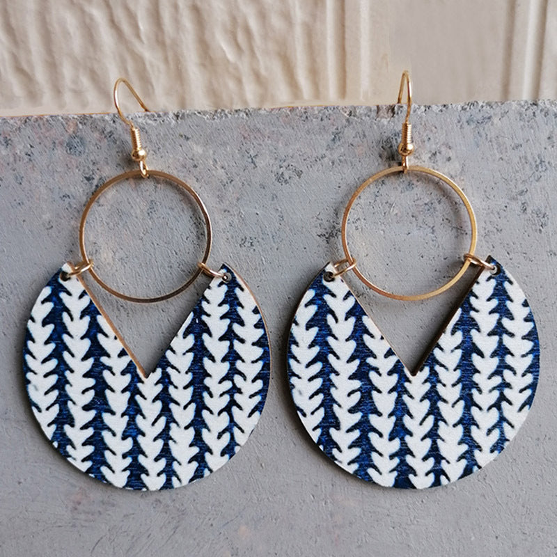 Ms. Pac-Man Shape Wooden Dangle Earrings - AllIn Computer