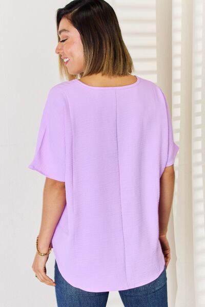 Zenana Texture Short Sleeve T-Shirt - AllIn Computer