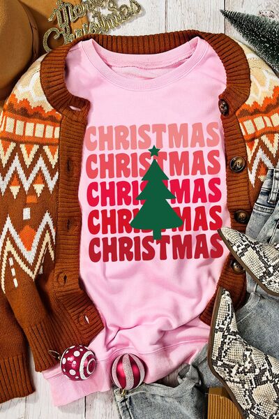 CHRISTMAS Round Neck Dropped Shoulder Sweatshirt - AllIn Computer