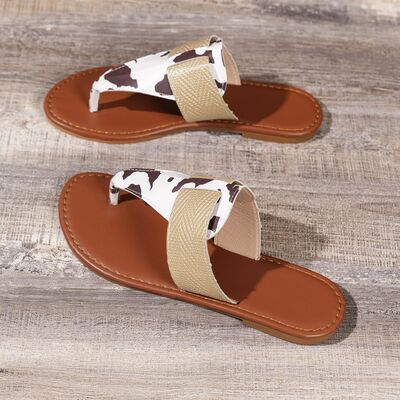 Animal Print Open Toe Sandals - AllIn Computer