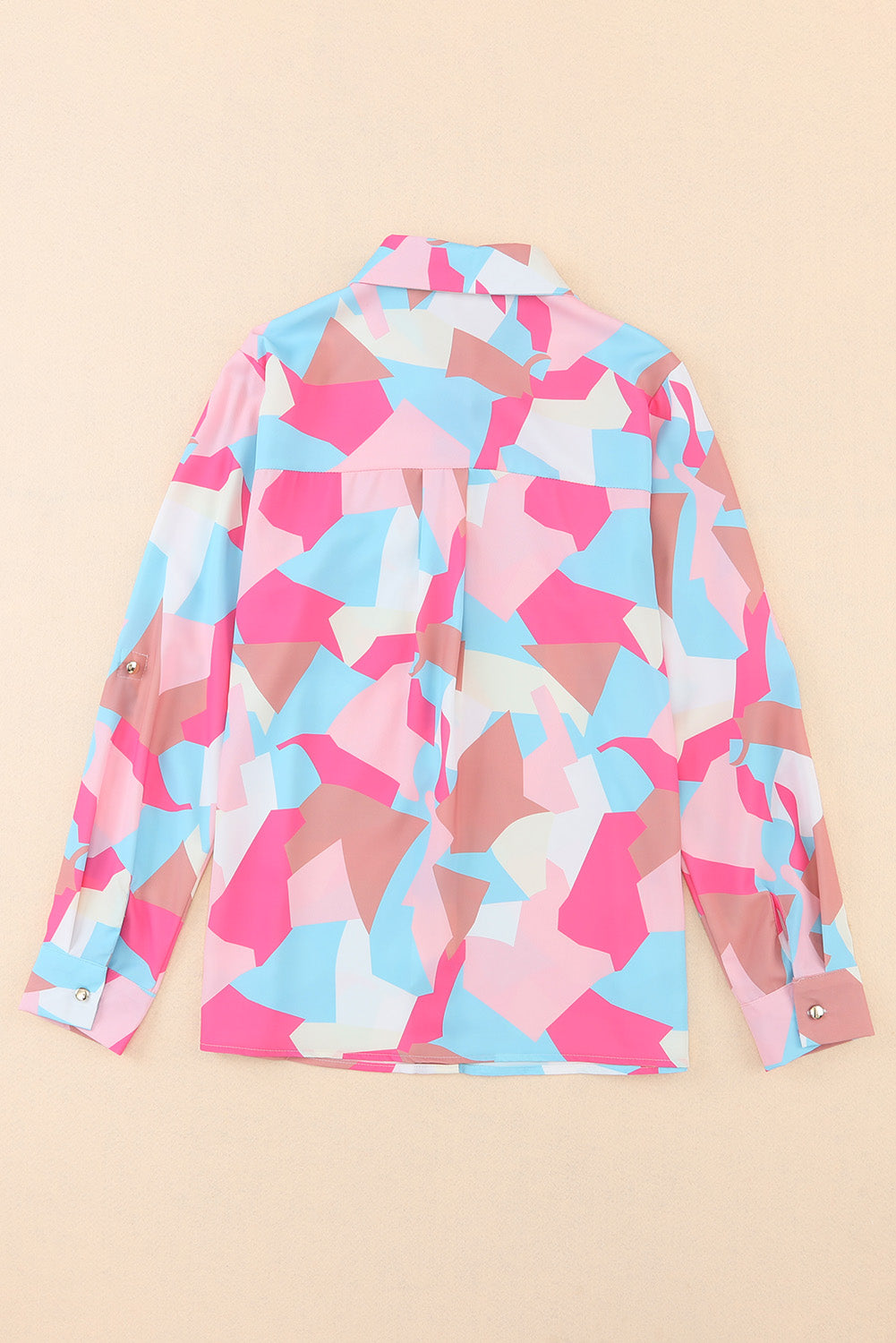 Double Take Multicolored Long Sleeve Collared Shirt - AllIn Computer