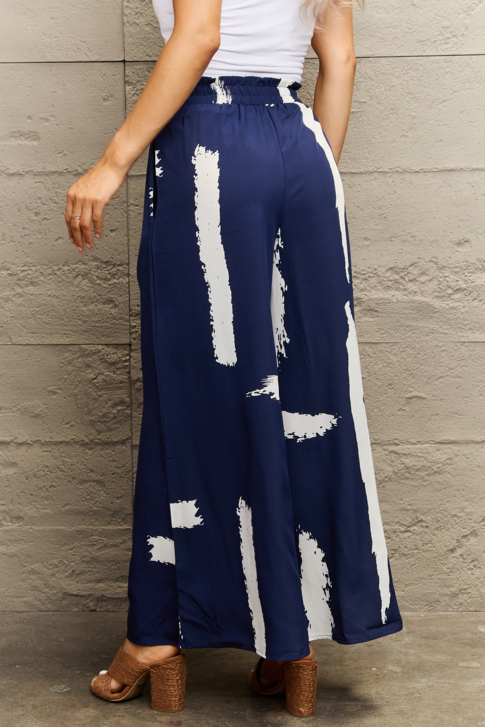 Printed Wide Leg Long Pants - AllIn Computer
