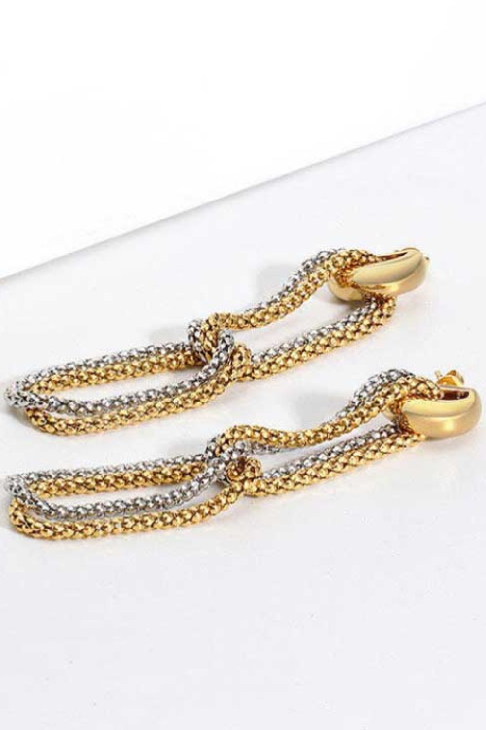 Gold-Plated D-Shaped Drop Earrings - AllIn Computer