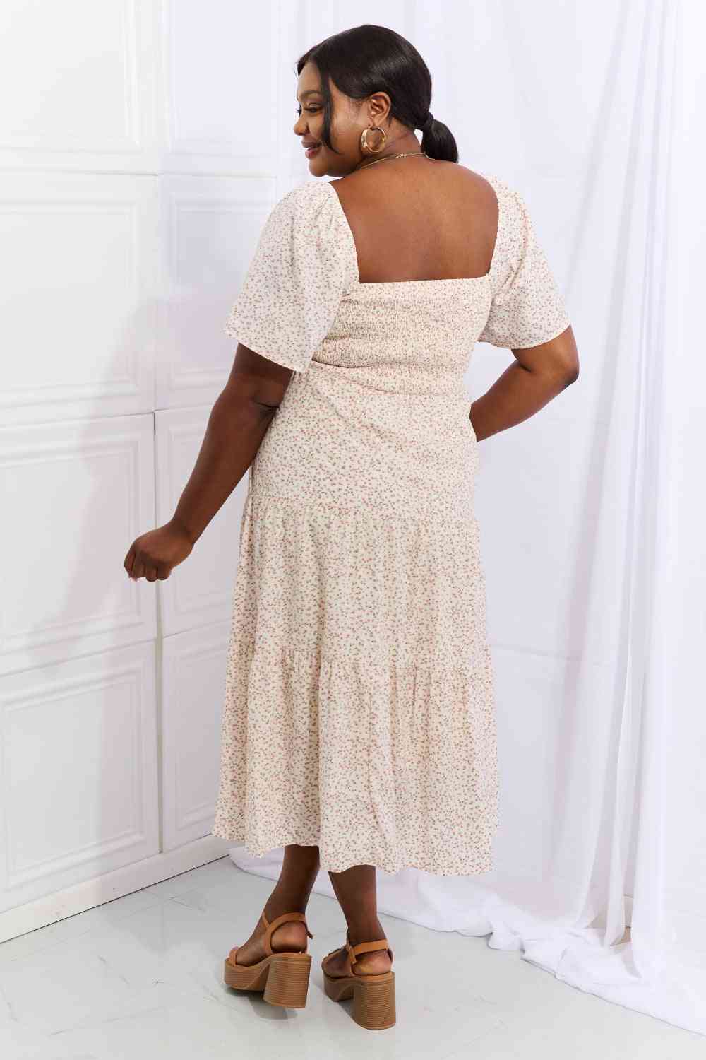 HEYSON Let It Grow Full Size Floral Tiered Ruffle Midi Dress - AllIn Computer