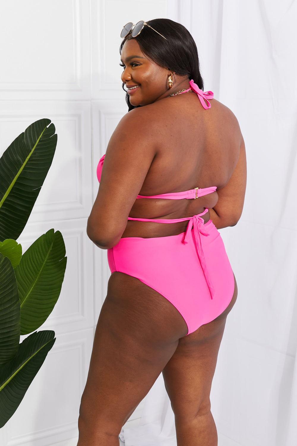 Marina West Swim Summer Splash Halter Bikini Set in Pink - AllIn Computer
