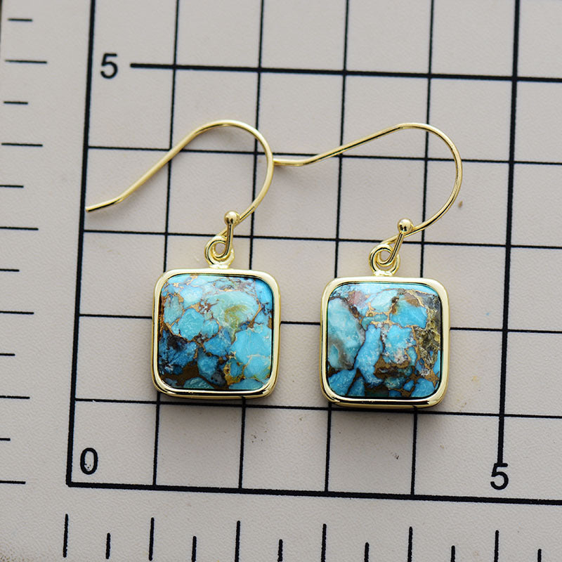 Square Copper Drop Earrings - AllIn Computer