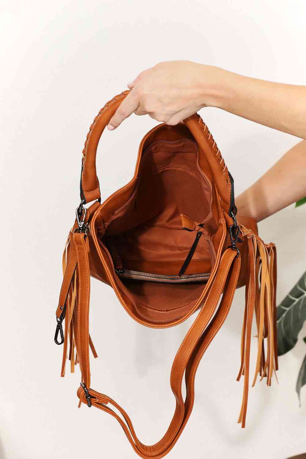 SHOMICO PU Leather Fringe Detail Shoulder Bag - AllIn Computer