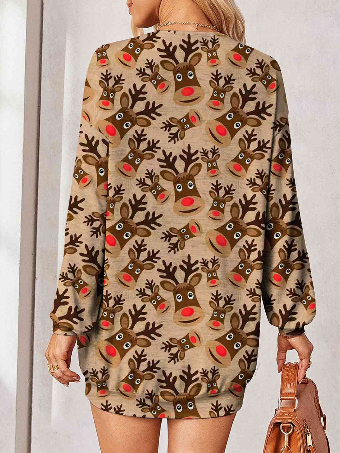 Printed Button Up Long Sleeve Cardigan - AllIn Computer