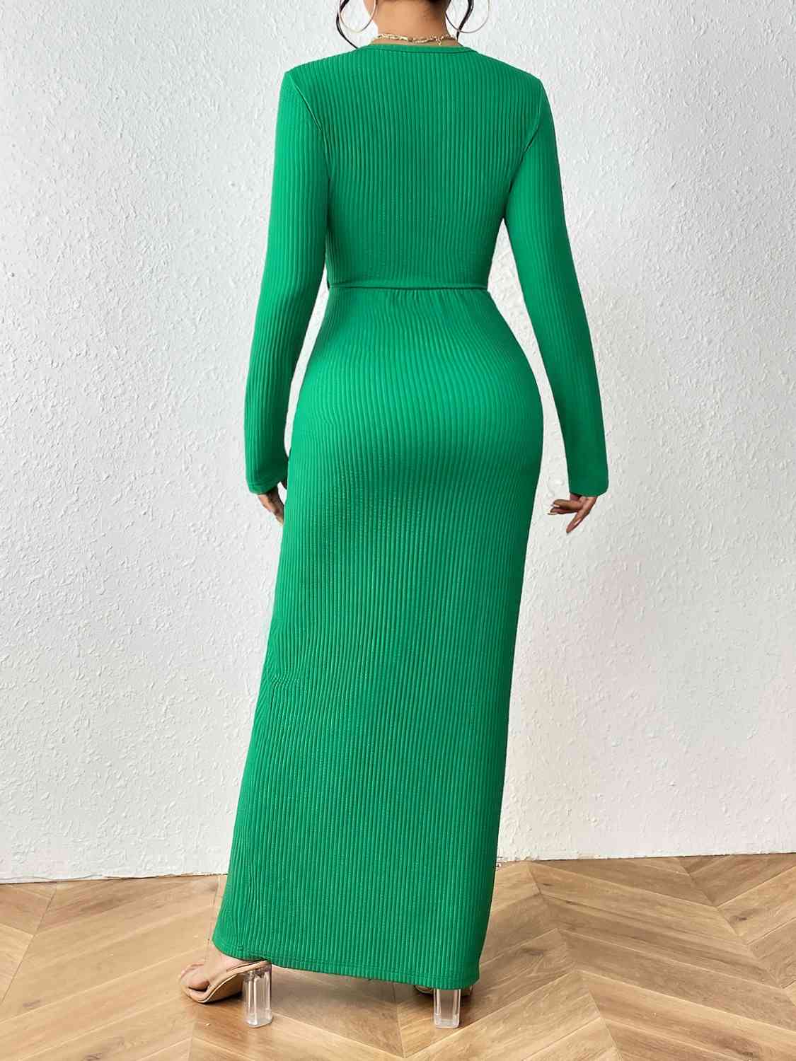 Twisted Top and Ruched Split Skirt Set - AllIn Computer